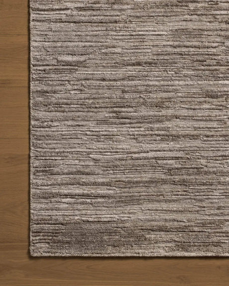 Jean Stoffer x Loloi Daniel DAN-02 Dove Rug - corner on wood