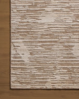 Jean Stoffer x Loloi Daniel DAN-02 Natural Rug - corner on wood
