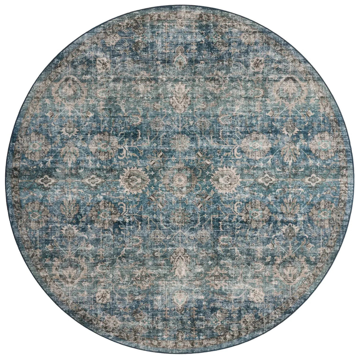 Loloi Anniston ANS-02 Lagoon / Natural Rug - round flat