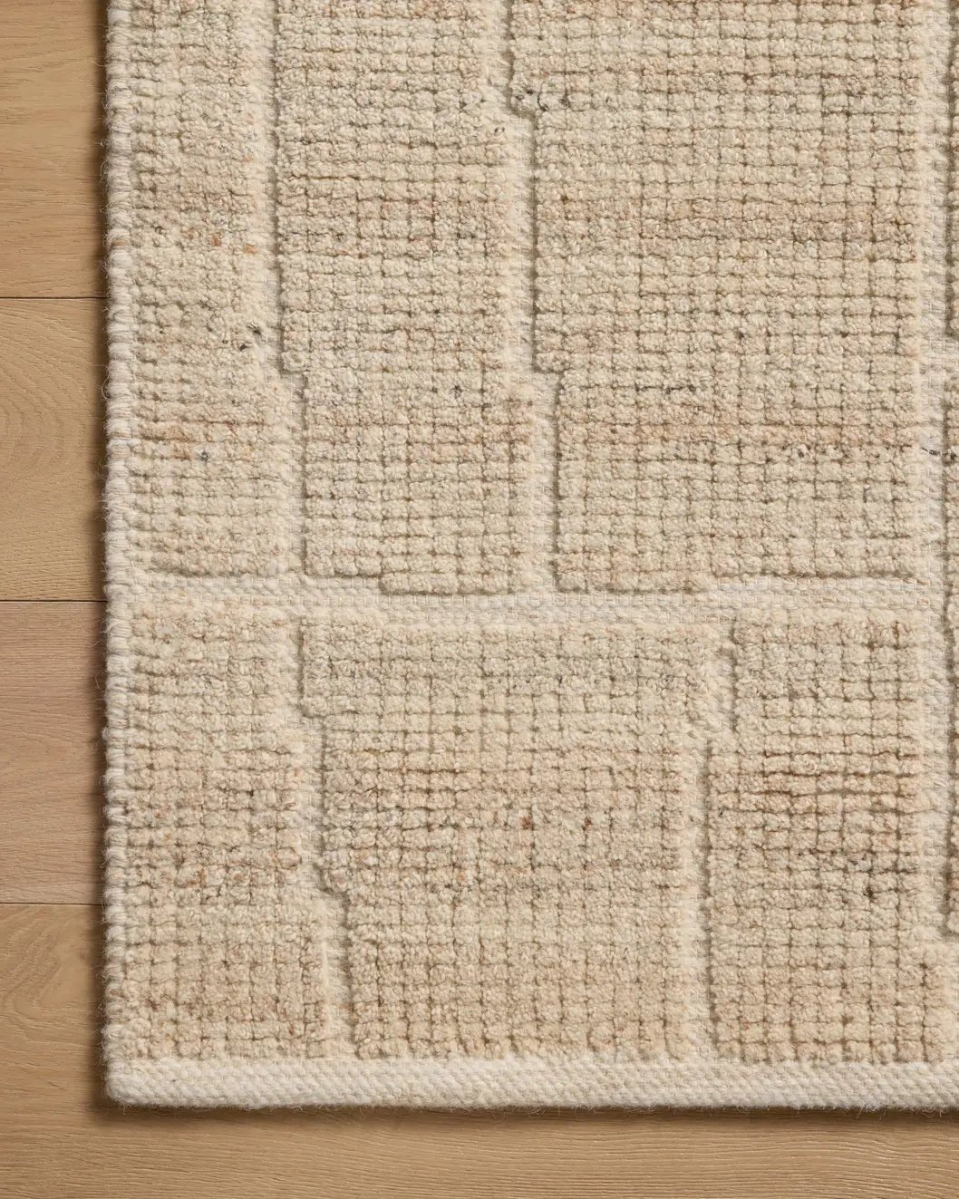 Loloi Asha ASA-01 Natural Rug - corner on wood