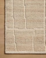 Loloi Asha ASA-01 Natural Rug - corner on wood