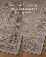Loloi Aylin AYL-05 Pebble / Multi Rug - angled corner on wood
