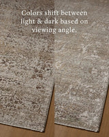 Loloi Aylin AYL-06 Granite / Bronze Rug - angled corner on wood