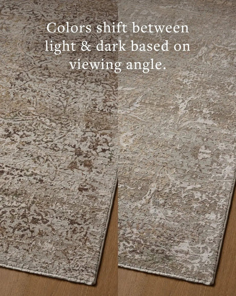 Loloi Aylin AYL-06 Granite / Bronze Rug - angled corner on wood