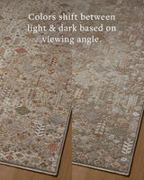 Loloi Aylin AYL-09 Mushroom / Multi Rug - angled corner on wood