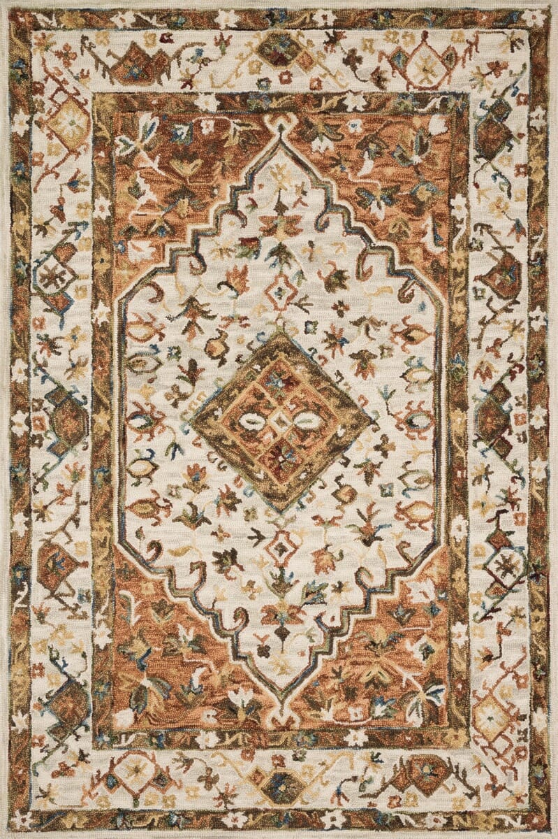 Loloi Beatty Bea - 01 Ivory / Rust Rugs - Loloi - beatbea - 01ivru2339