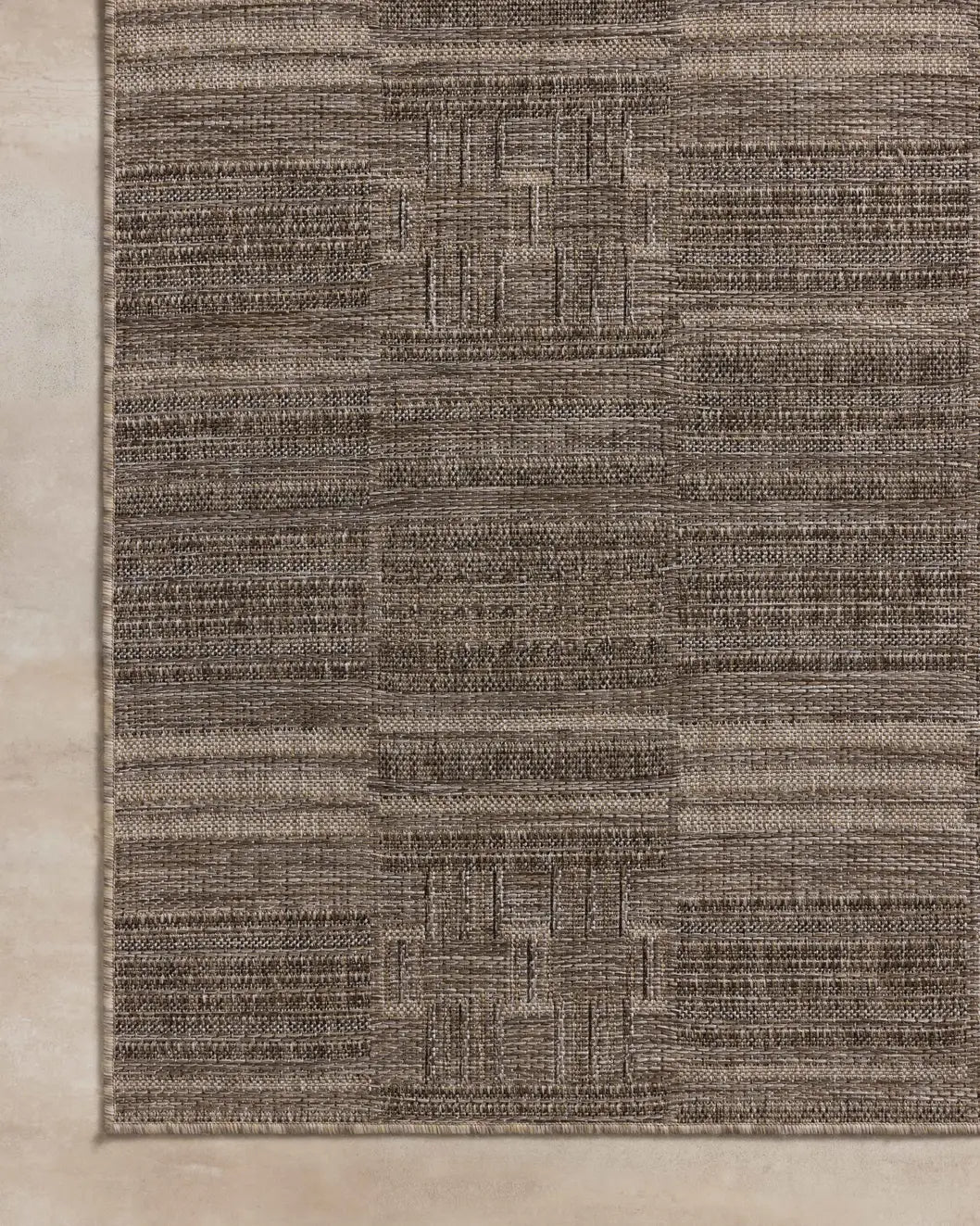 Loloi Birch BIR-01 Natural / Beige Rug - corner on wood