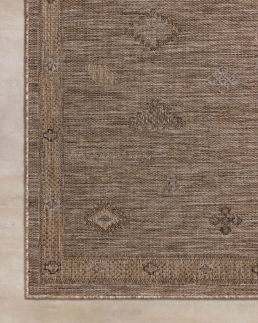 Loloi Birch BIR-03 Natural / Sand Rug - corner on wood