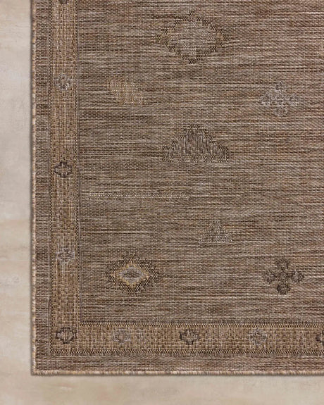 Loloi Birch BIR-03 Natural / Sand Rug - corner on wood