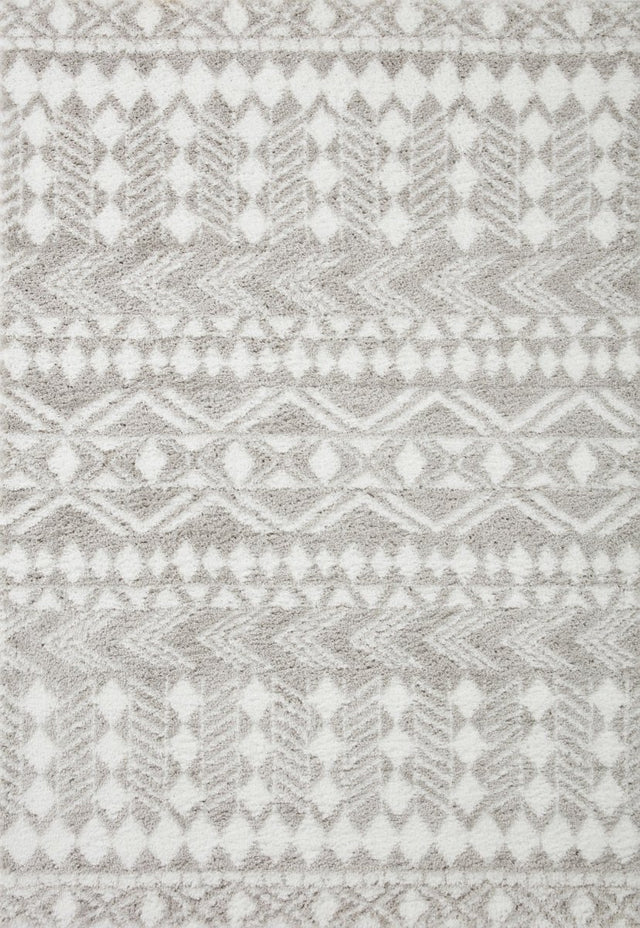 Loloi Bliss Shag Bls-05 Grey/White Rug.