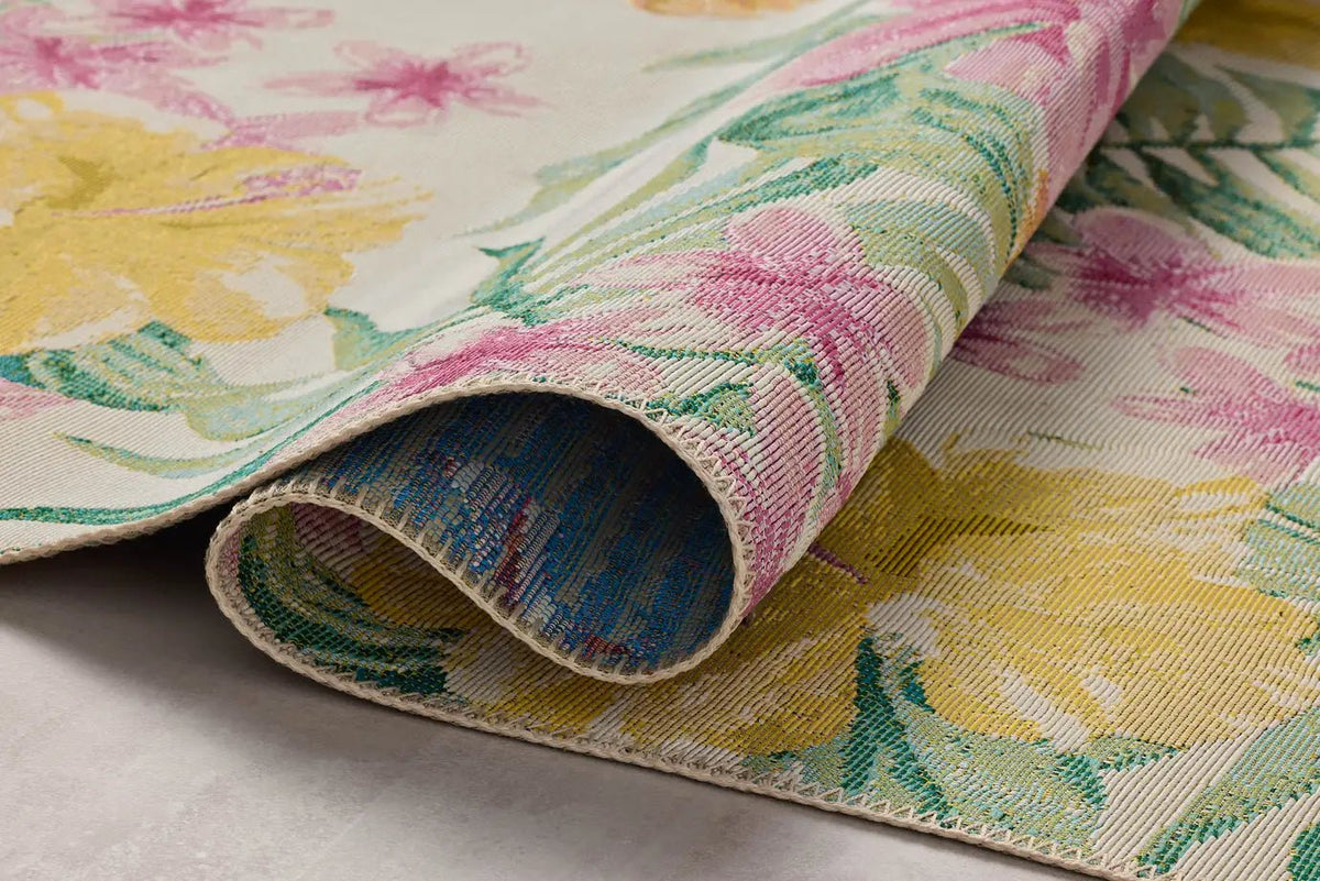 Loloi Botanical BOT-03 Ivory / Sunrise Rug - pile height