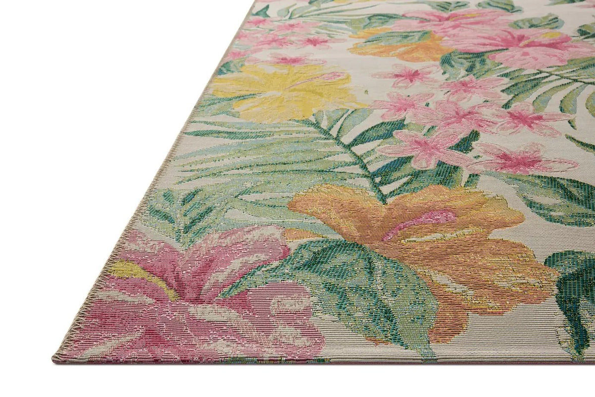Loloi Botanical BOT-03 Ivory / Sunrise Rug - rug corner