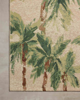 Loloi Botanical BOT-04 Clay / Green Rug - corner on wood