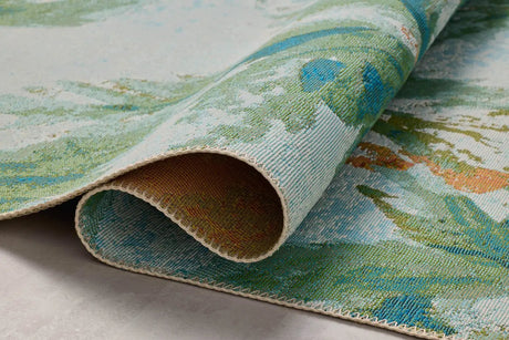 Loloi Botanical BOT-04 Sky / Green Rug - pile height