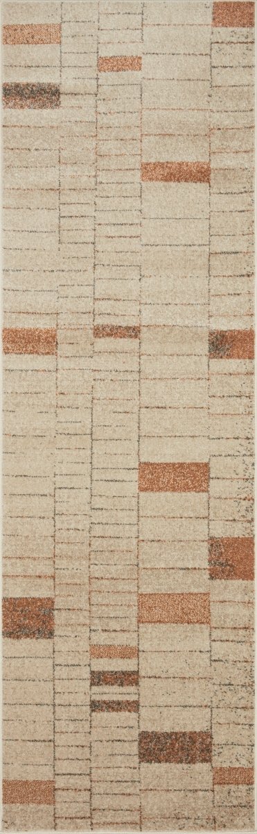 Loloi Bowery Bow-02 Tangerine/Taupe Rugs.