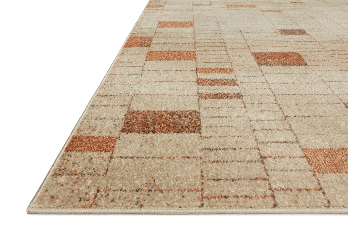 Loloi Bowery Bow-02 Tangerine/Taupe Rugs.