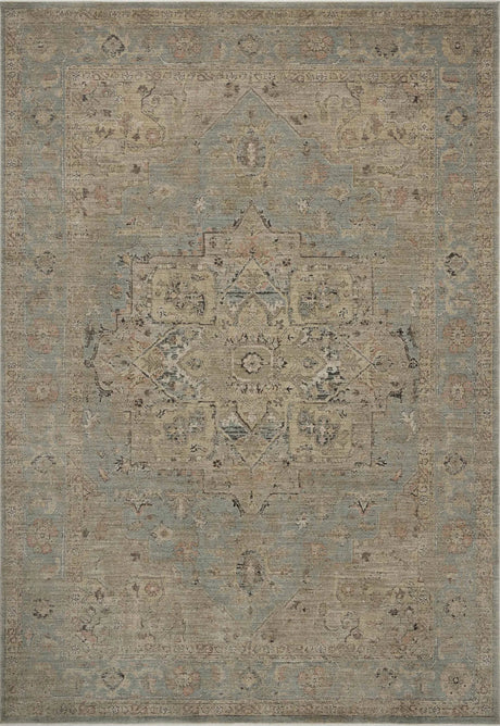Loloi Briar BRR-01 Sky / Moss Rug - main flat