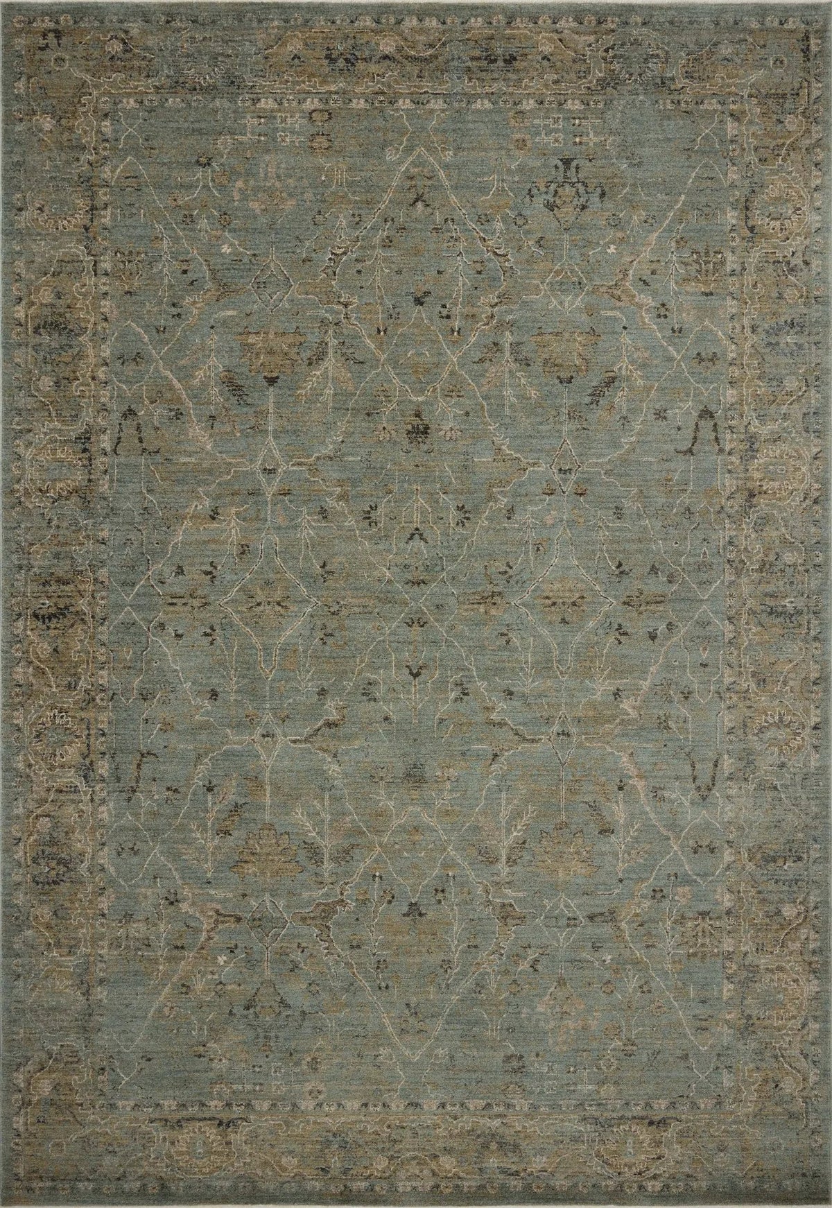 Loloi Briar BRR-02 Aqua / Olive Rug - main flat