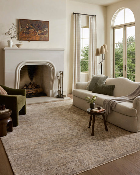 Loloi Clarisse CLS-02 Traditional Power Loomed Smoke, Natural Rug