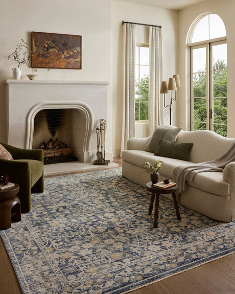 Loloi Clarisse CLS-05 Traditional Power Loomed Blue, Beige Rug