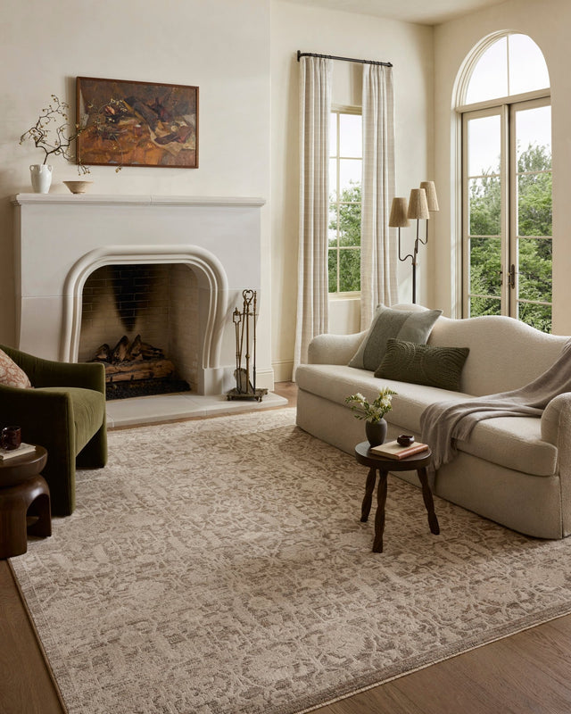 Loloi Clarisse CLS-06 Traditional Power Loomed Fog, Bone Rug