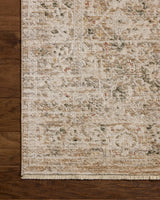 Loloi Clarisse CLS-07 Traditional Power Loomed Natural, Granite Rug - corner on wood