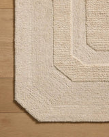 Loloi Clayton CLN-01 Oatmeal Rug - corner on wood