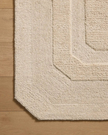 Loloi Clayton CLN-01 Oatmeal Rug - corner on wood