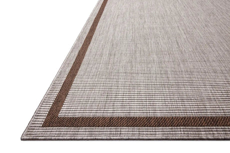 Loloi Easton ESN-02 Dove / Coffee Rug - rug corner