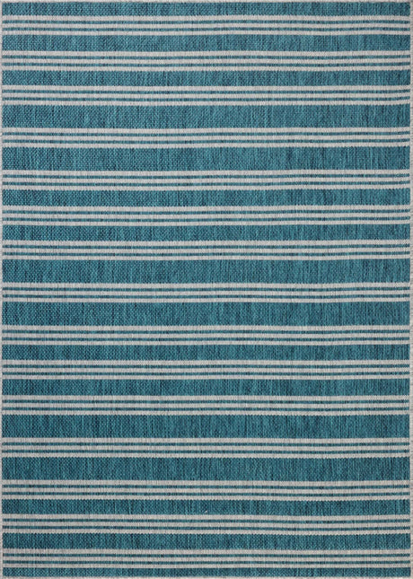 Loloi Easton ESN-04 Teal / Fog Rug - main flat