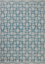 Loloi Easton ESN-10 Fog / Teal Rug - main flat