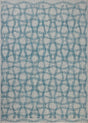 Loloi Easton ESN-10 Fog / Teal Rug - main flat
