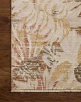 Loloi Eileen ELE-04 Transitional Power Loomed Natural, Spice Rug - corner on wood