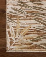 Loloi Eileen ELE-05 Transitional Power Loomed Earth, Natural Rug - corner on wood