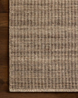 Loloi Elma ELM-01 Contemporary Hand Woven Bark Rug - corner on wood