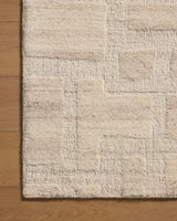 Loloi Hartley HRT-01 Ivory / Natural Rug - corner on wood