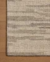 Loloi Hartley HRT-02 Silver / Grey Rug - corner on wood