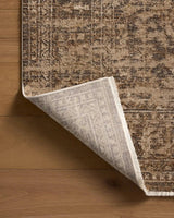 Loloi Haywood HYD-01 Granite / Natural Rug - angled corner on wood