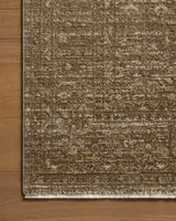 Loloi Haywood HYD-01 Sage / Brown Rug - corner on wood