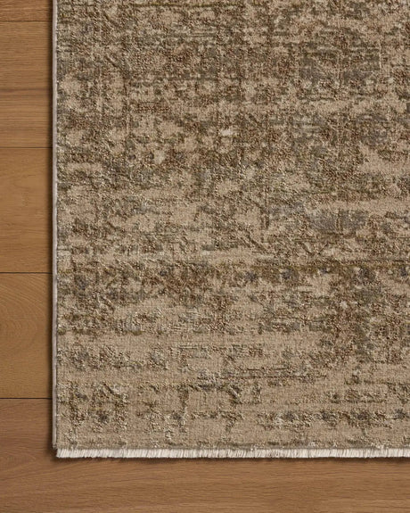 Loloi Haywood HYD-01 Sage / Sand Rug - corner on wood