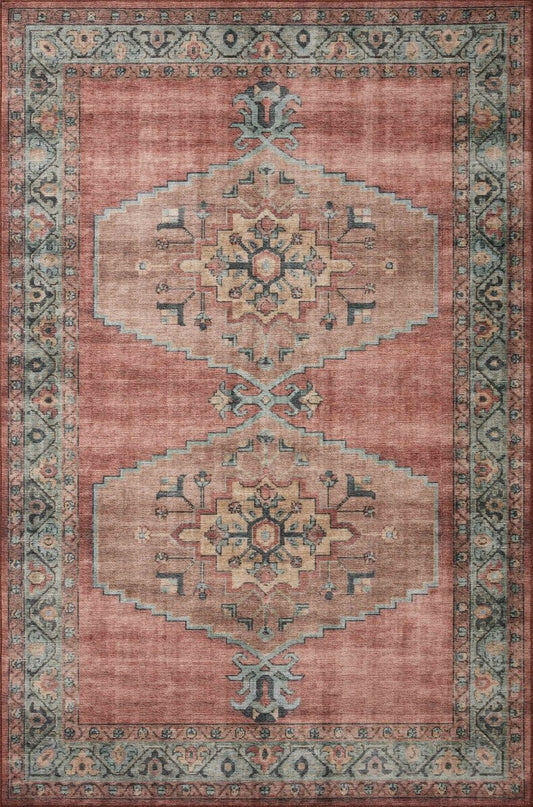 Loloi Heidi Hei - 05 Spice/Aqua Rugs - Loloi - heidhei - 05sqaq2339