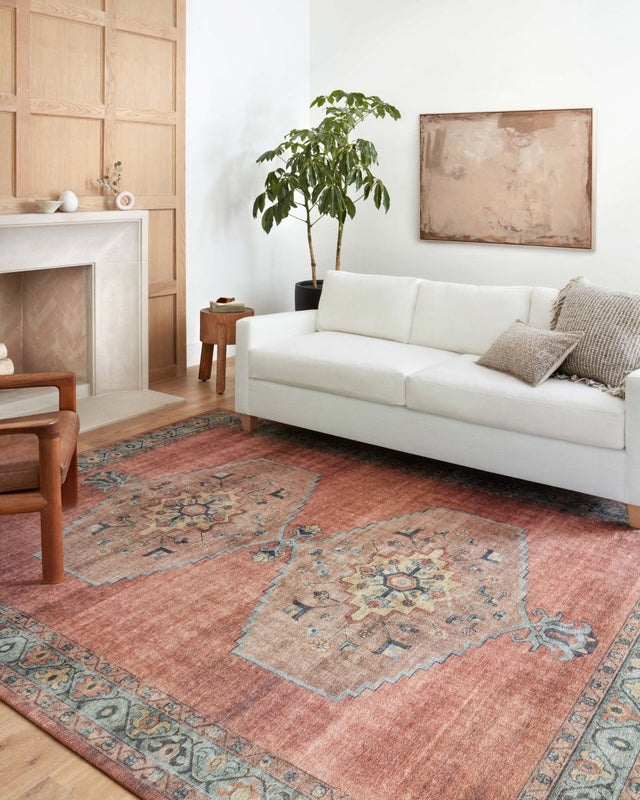 Loloi Heidi Hei - 05 Spice/Aqua Rugs - Loloi - heidhei - 05sqaq600r