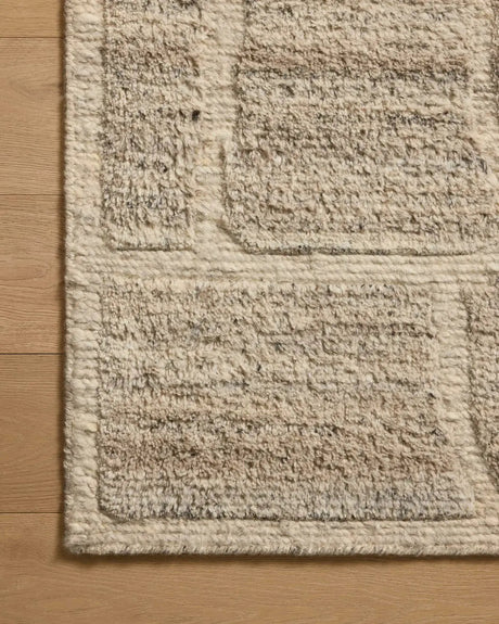 Loloi Hughes HUS-01 Dove Rug - corner on wood
