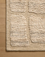 Loloi Hughes HUS-01 Natural Rug - corner on wood