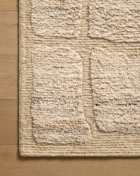 Loloi Hughes HUS-01 Natural Rug - corner on wood
