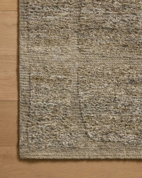 Loloi Hughes HUS-01 Olive Rug - corner on wood