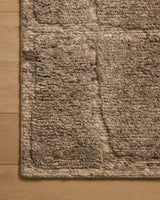 Loloi Hughes HUS-01 Taupe Rug - corner on wood