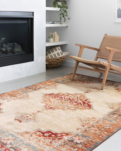 Loloi Isadora Isa-04 Ant. Ivory / Sunset Rugs.