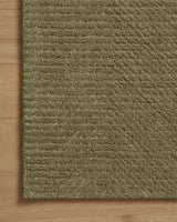 Loloi Kai KAI-01 Olive Rug - corner on wood