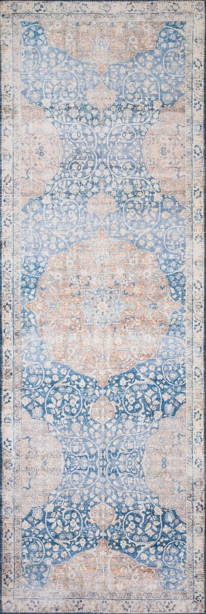 Loloi Layla Lay-07 Blue / Tangerine Rugs.